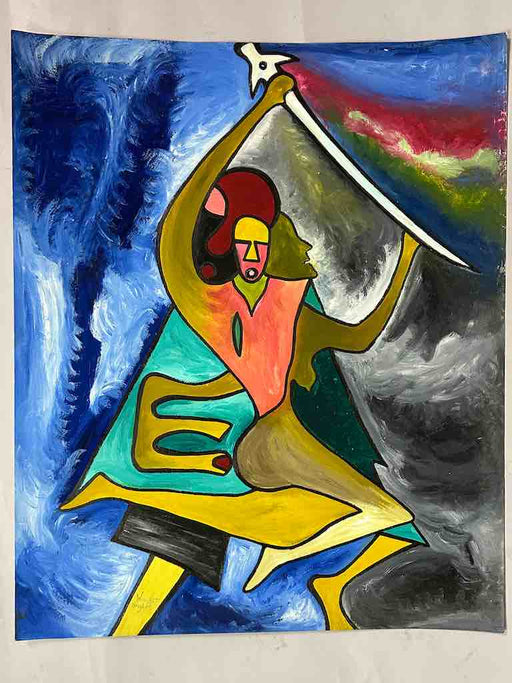 Osogbo School African Painting on Heavy Paper Frameable Art