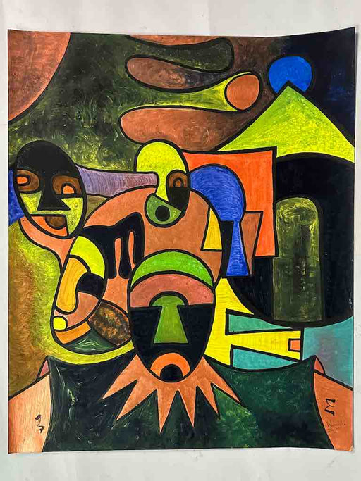 Osogbo School African Painting on Heavy Paper Frameable Art