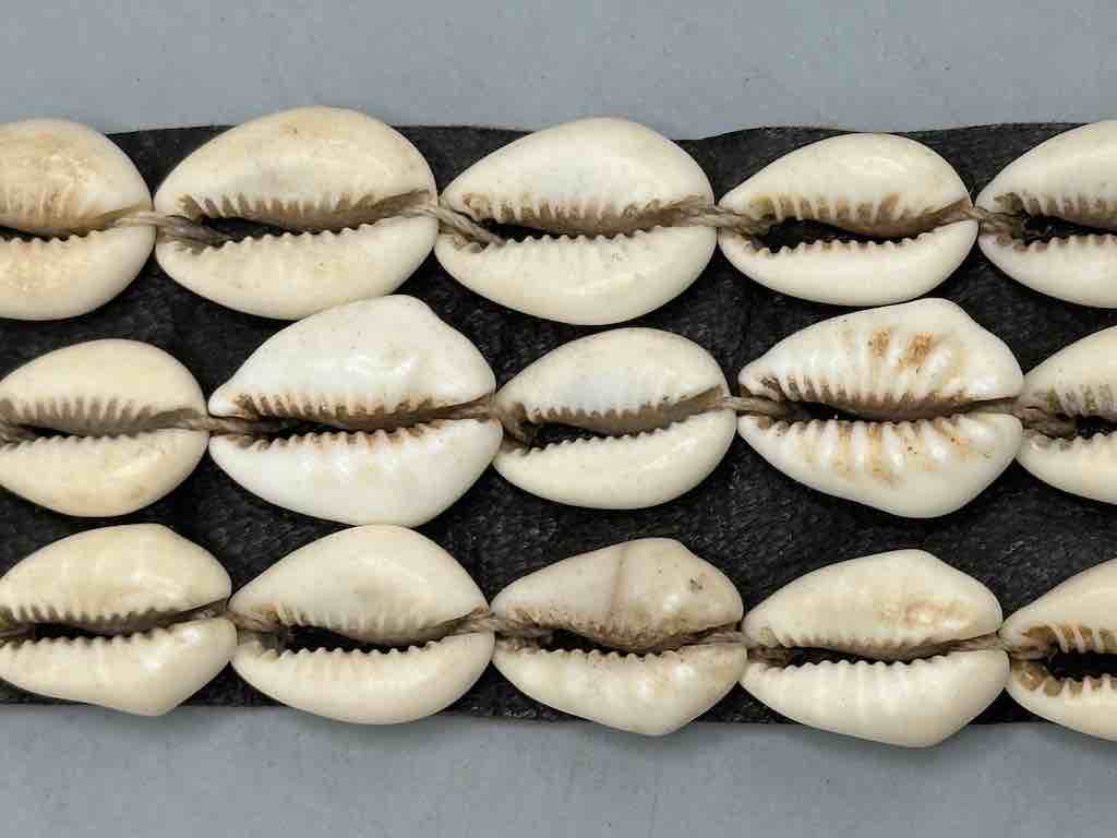 African Cultural Very High Quality Wide Real Cowrie Shell-Leather Tie Closure Belt - 4 Colors