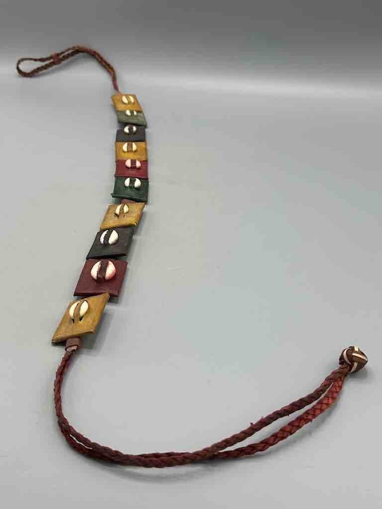 African Cultural Real Cowrie Shell-Leather Medallions Belt - 6 colors