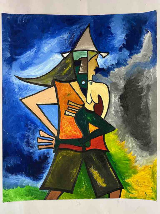 Osogbo School African Painting on Heavy Paper Frameable Art