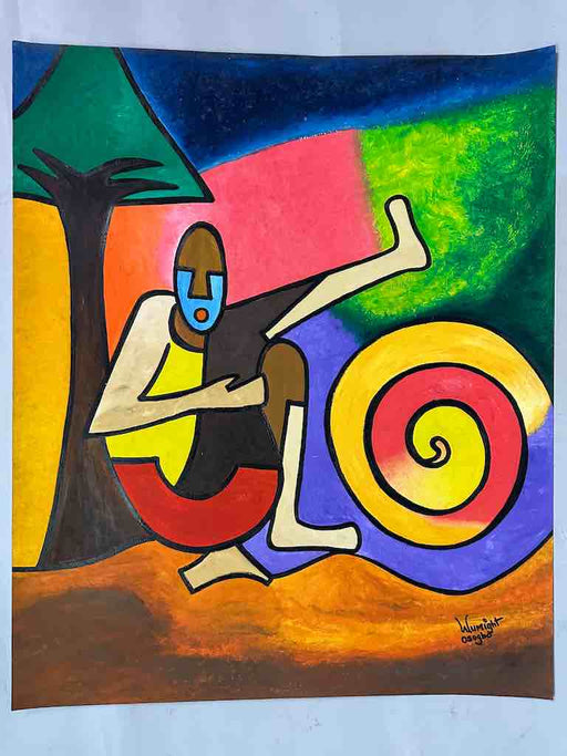 Osogbo School African Painting on Heavy Paper Frameable Art