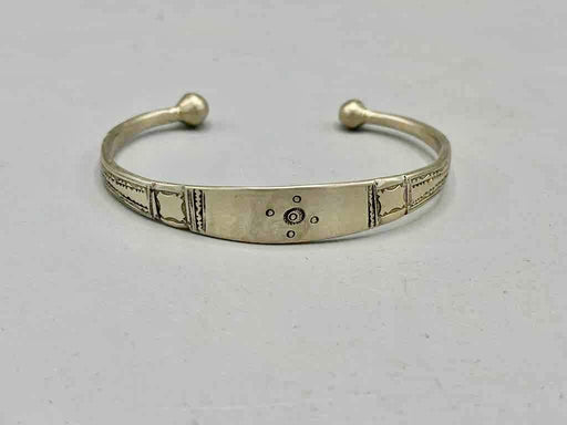 Small Wide Tuareg Coin Silver Etched Bracelet