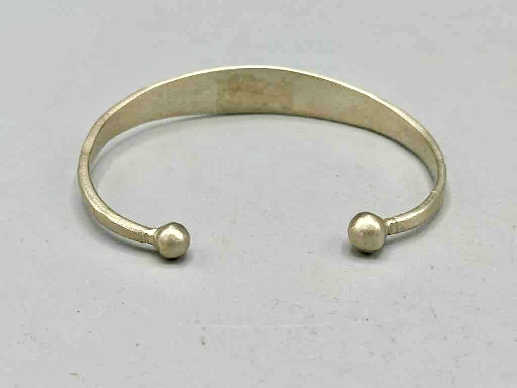 Small Wide Tuareg Coin Silver Etched Bracelet