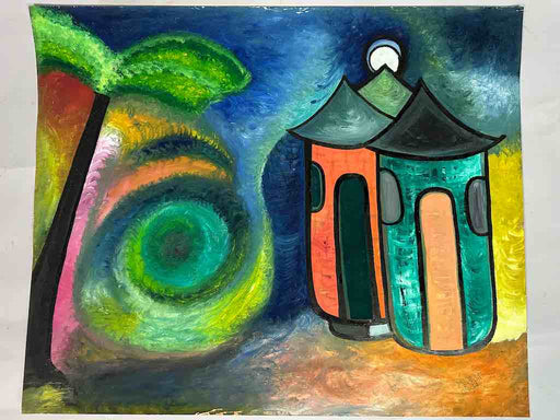 Osogbo School African Painting on Heavy Paper Frameable Art