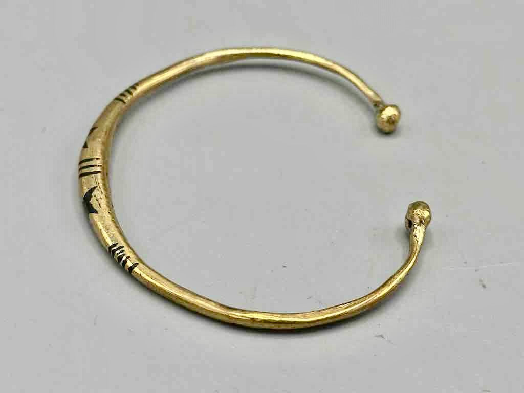 Tuareg Double Star Multiple Inlay Thin Brass Bracelet