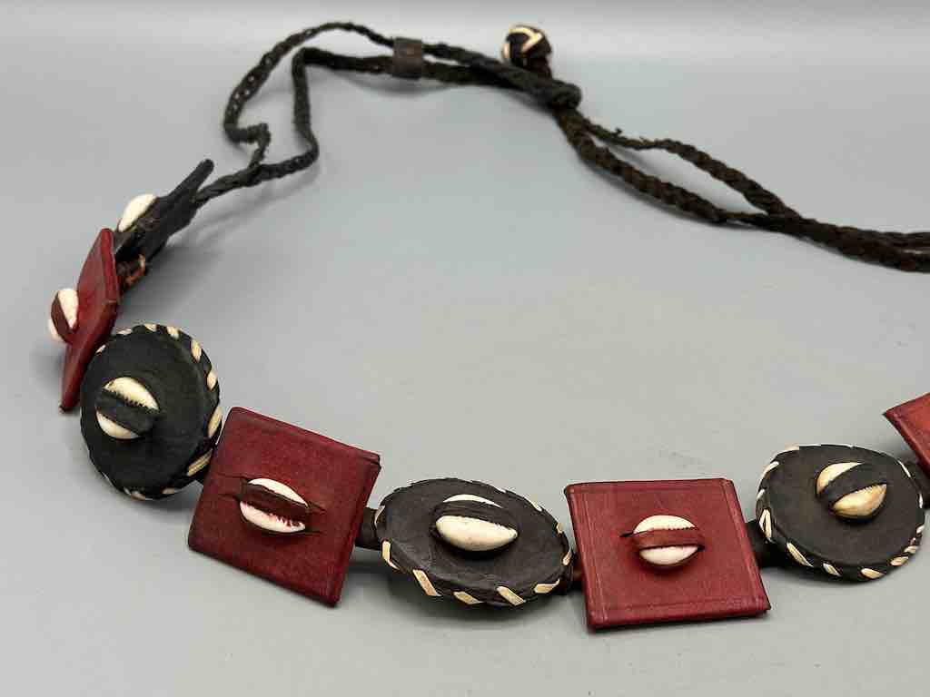 African Cultural Real Cowrie Shell-Leather Medallions Belt - 6 colors