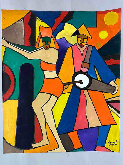 Osogbo School African Painting on Heavy Paper Frameable Art