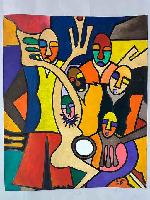 Osogbo School African Painting on Heavy Paper Frameable Art