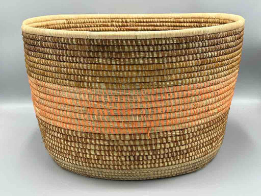 Very Large Deep Batwa Raffia Basket - Uganda