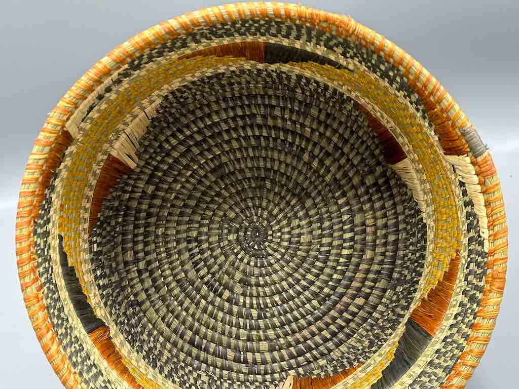 Large Covered Batwa Raffia Basket - Uganda