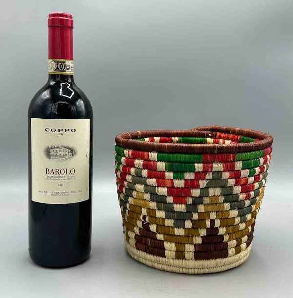 Batwa Deep Cylinder Colorful Raffia Basket