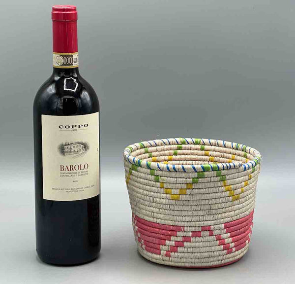 Batwa Colorful Deep Cylinder Raffia Basket