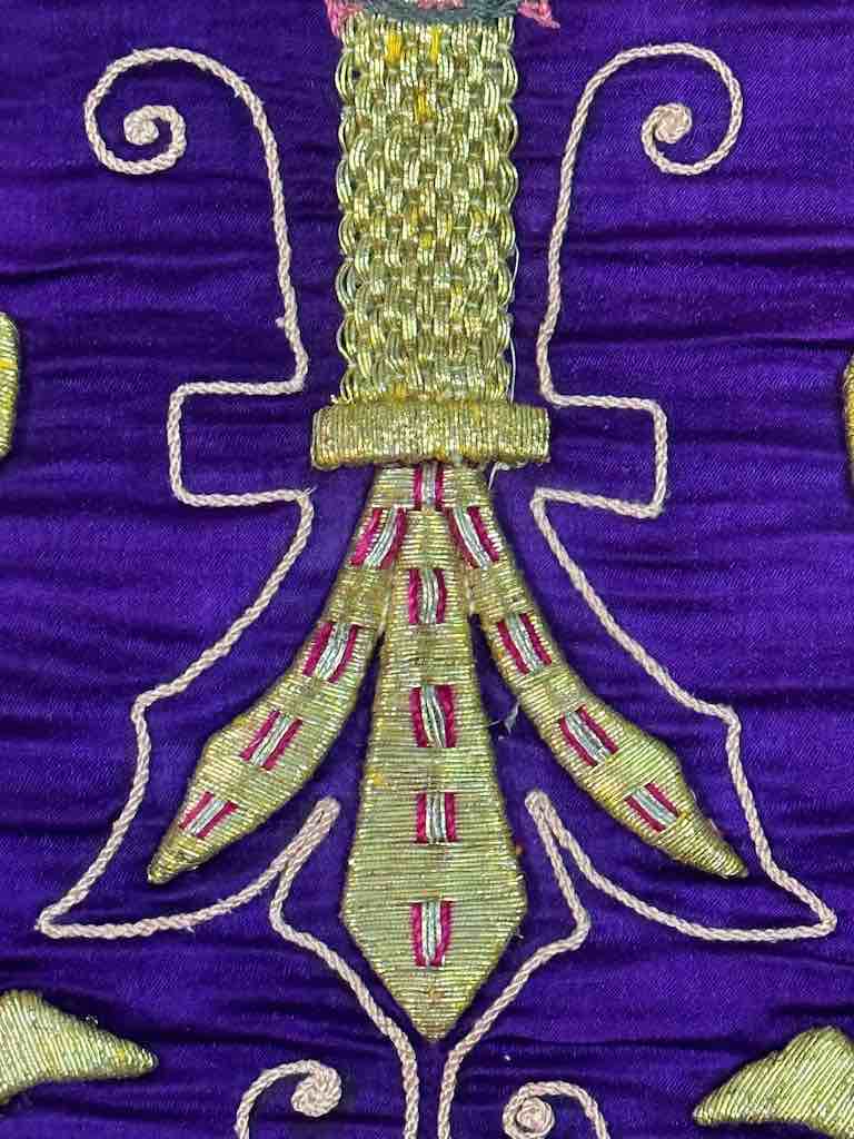 Antique Vietnamese Catholic Nurturing Bird Cross Design Chasuble Authentic Ecclesiastical Garment