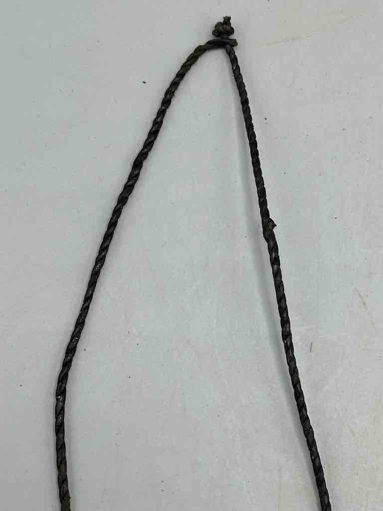 Cowrie Shell Triple GriGri Black Leather Cord Long Necklace - Mali