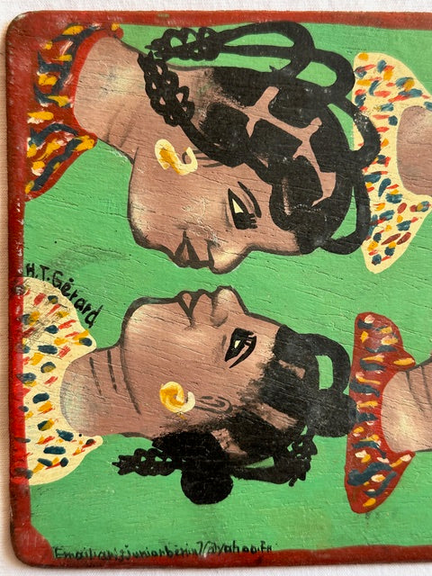 Original Small Beauty Salon Sign Painting on Wood from Benin