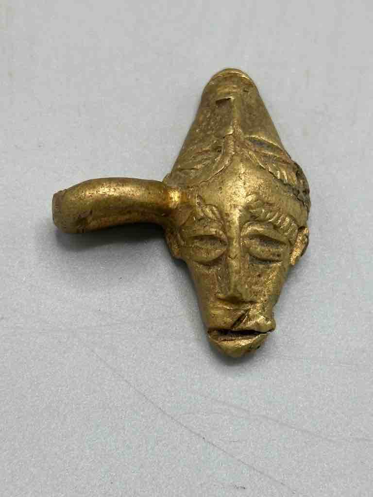 Unique Janus 2-Face African Brass Pendant - Ghana