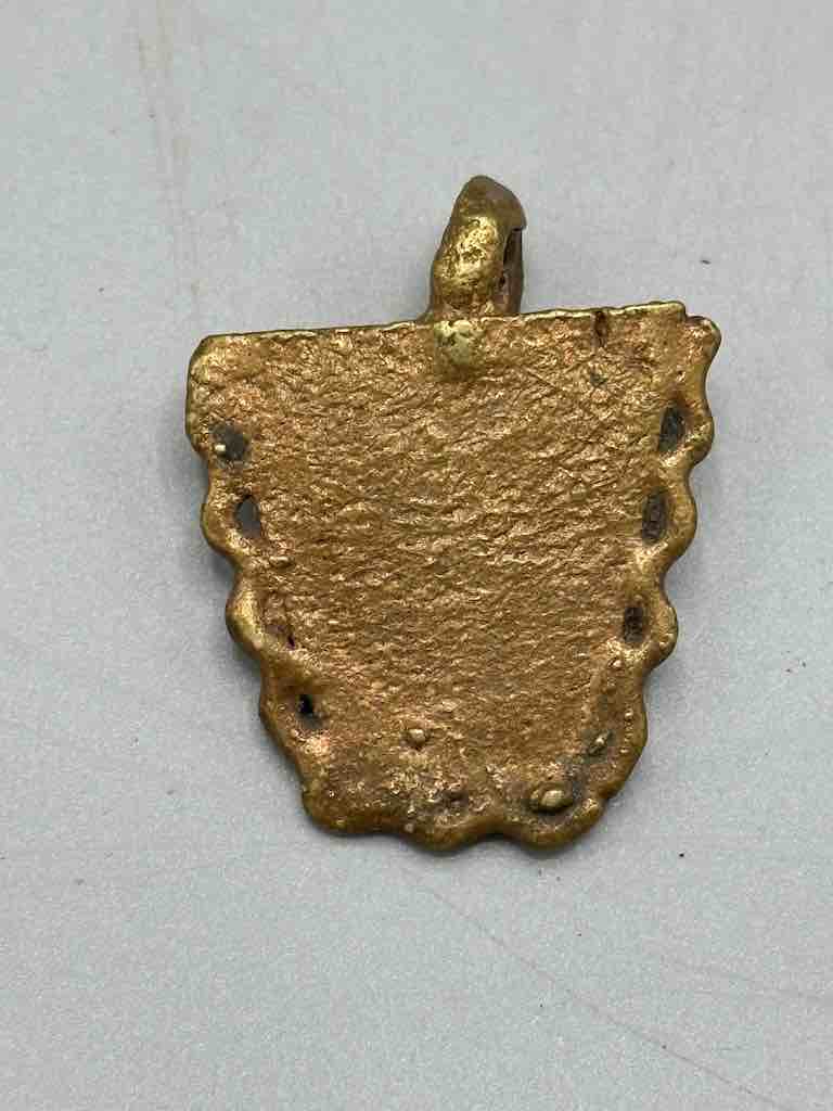 Unique Trapezoid African Brass Pendant - Ghana