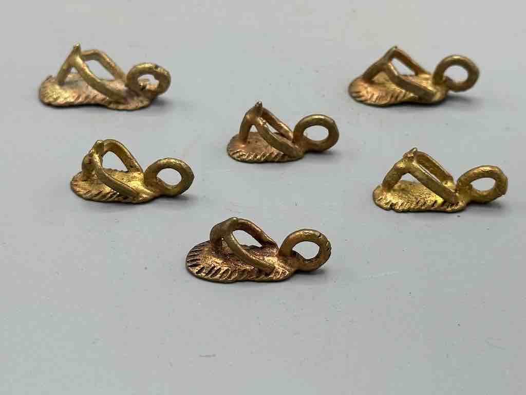 Small African Brass Sandal Pendant - Ghana