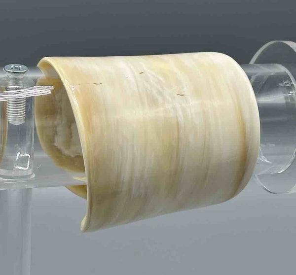 Shades of Cream Wide Ankole Cattle Horn Bracelet - Uganda