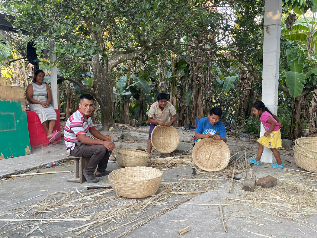 Large Palm Frond Market Basket - El Salvador