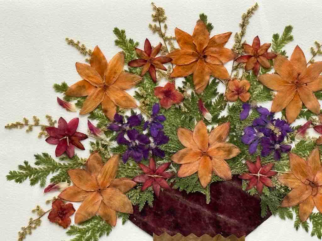 Handmade Pressed Dried Real Flower Greeting Card - Floral Arrangement