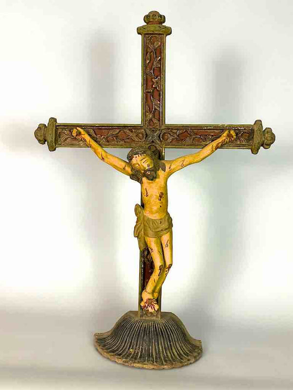 A very Large Antique French-Vietnamese Catholic Crucifix