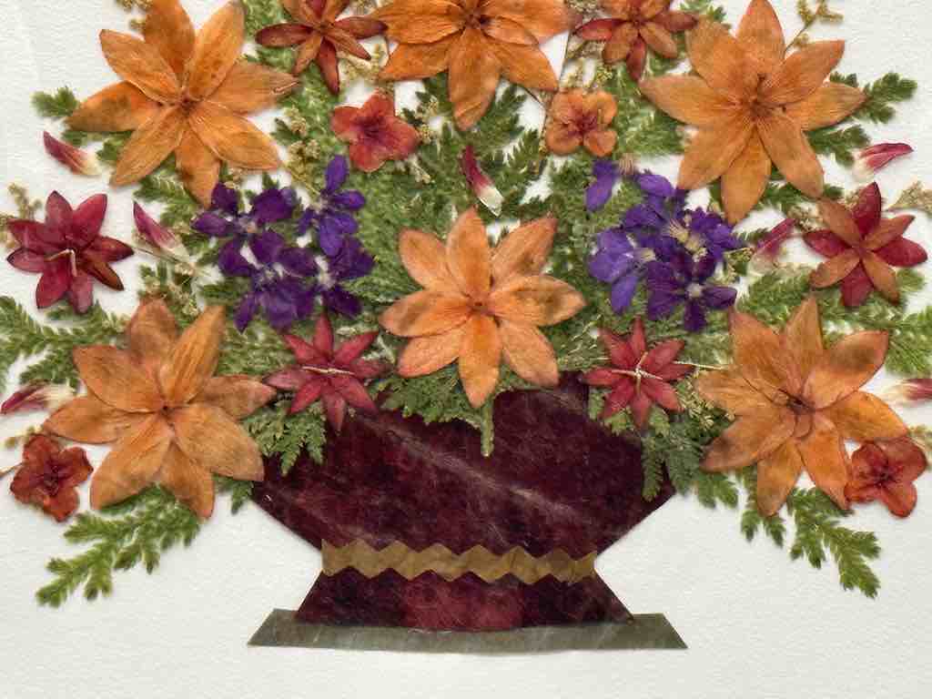 Handmade Pressed Dried Real Flower Greeting Card - Floral Arrangement