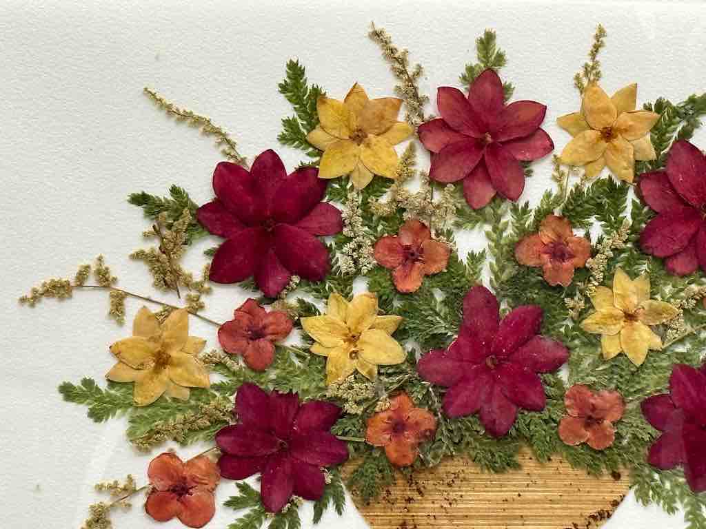 Handmade Pressed Dried Real Flower Greeting Card - Floral Arrangement