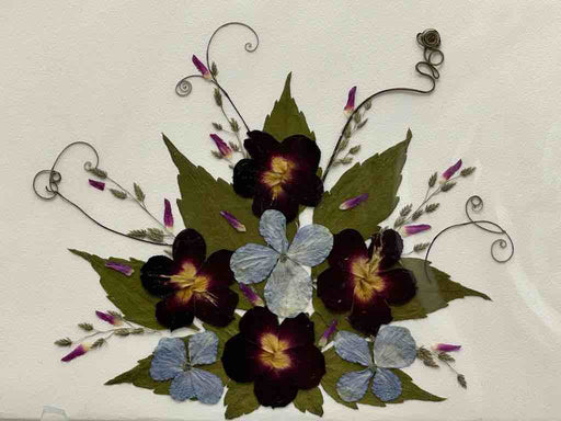 Handmade Pressed Dried Real Flower Greeting Card - Floral Burst