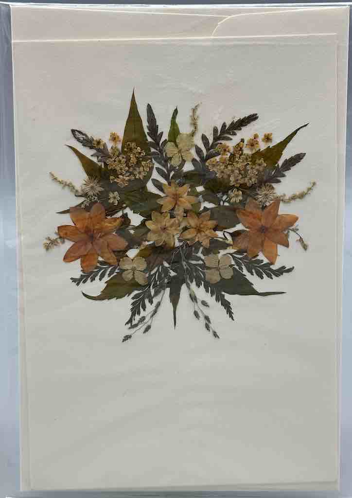 Handmade Pressed Dried Real Flower Greeting Card - Floral Burst