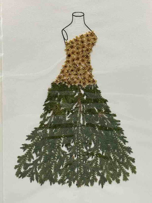 Handmade Pressed Dried Real Flower Greeting Card - Floral Mannequin