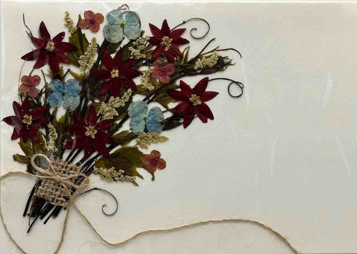 Handmade Pressed Dried Real Flower Greeting Card - Floral Bouquet