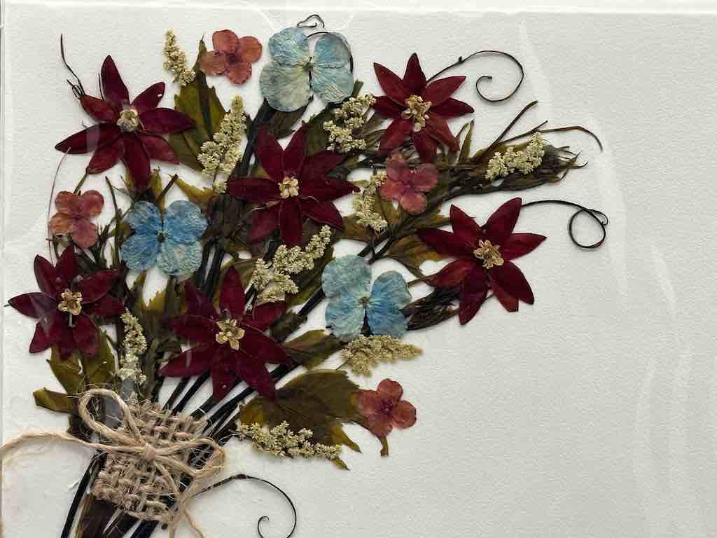 Handmade Pressed Dried Real Flower Greeting Card - Floral Bouquet