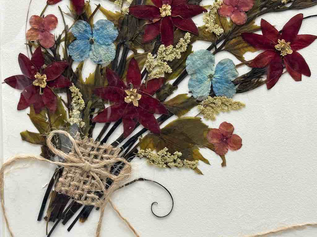 Handmade Pressed Dried Real Flower Greeting Card - Floral Bouquet