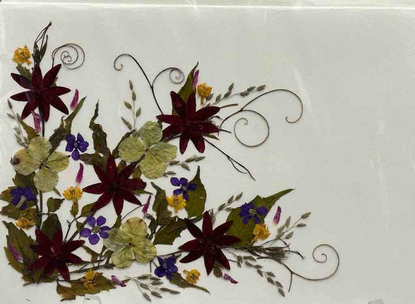 Handmade Pressed Dried Real Flower Greeting Card - Floral Corner