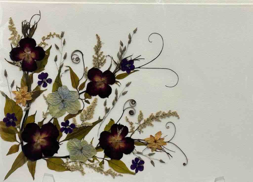 Handmade Pressed Dried Real Flower Greeting Card - Floral Corner