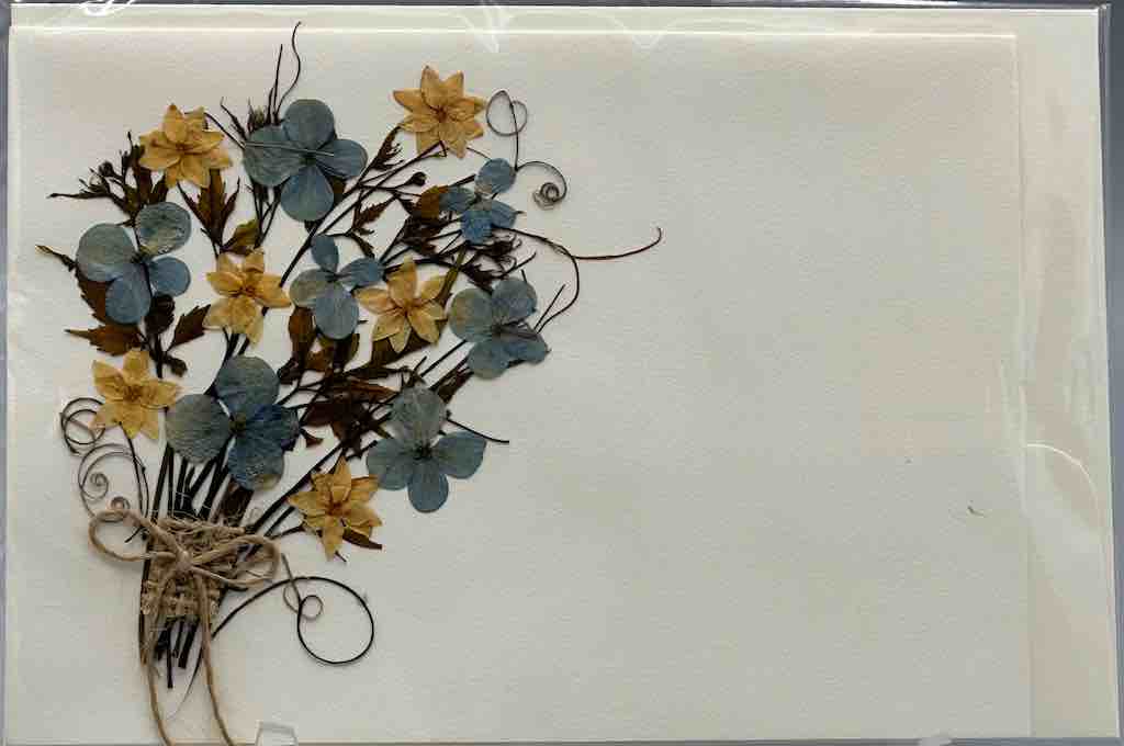 Handmade Pressed Dried Real Flower Greeting Card - Floral Bouquet