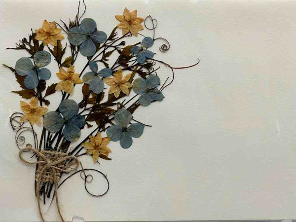 Handmade Pressed Dried Real Flower Greeting Card - Floral Bouquet