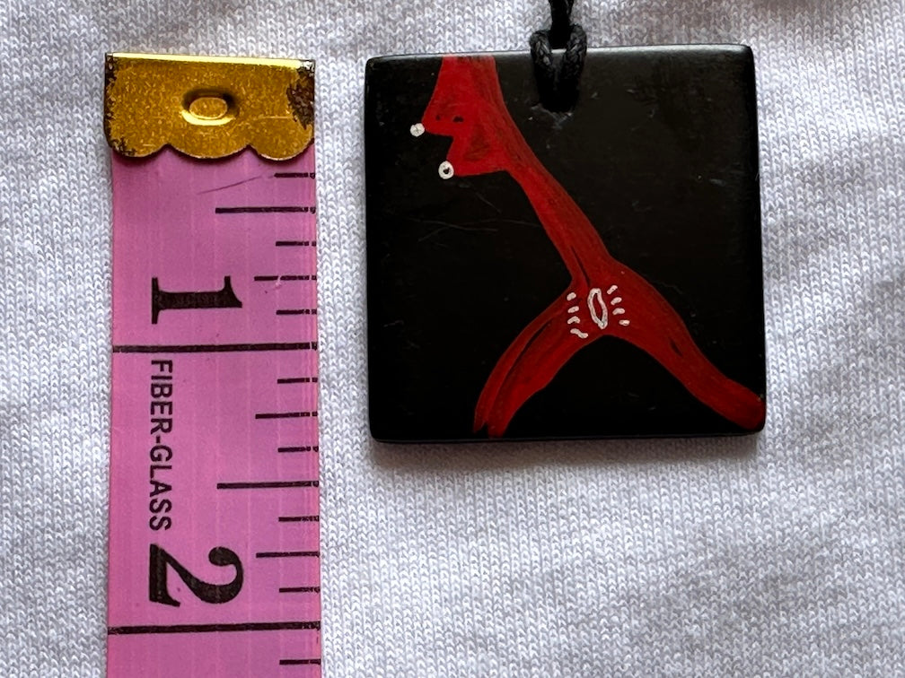 Lightweight Artist Hand-painted Square Pendant Necklace - Viet Nam