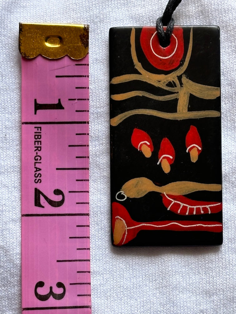Lightweight Artist Hand-painted Square Pendant Necklace - Viet Nam