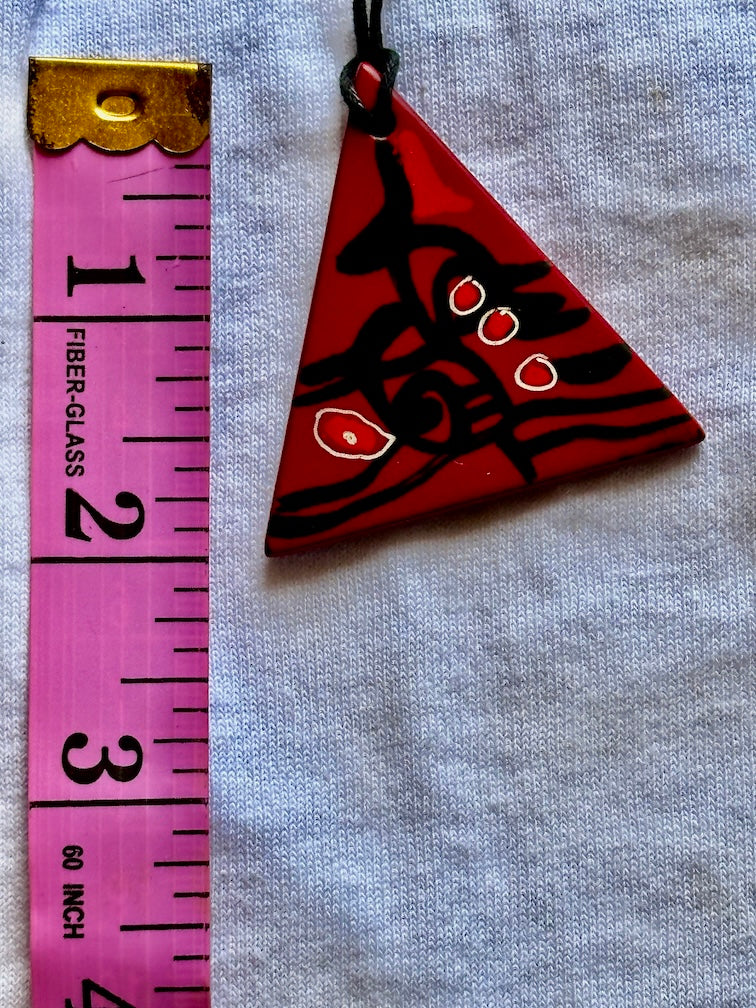 Lightweight Artist Hand-painted Square Pendant Necklace - Viet Nam