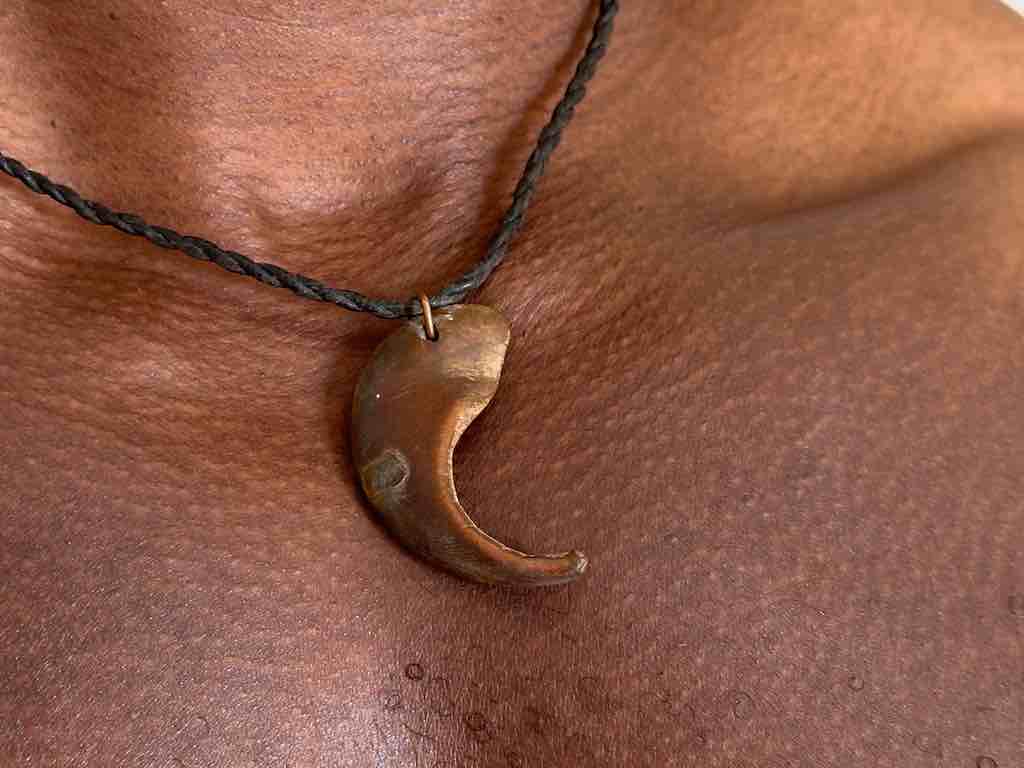 Old Used Vintage Wooden Claw Grigri Amulet Pendant Necklace - Mali