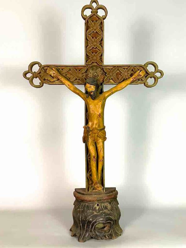 A very Large Antique French-Vietnamese Catholic Crucifix