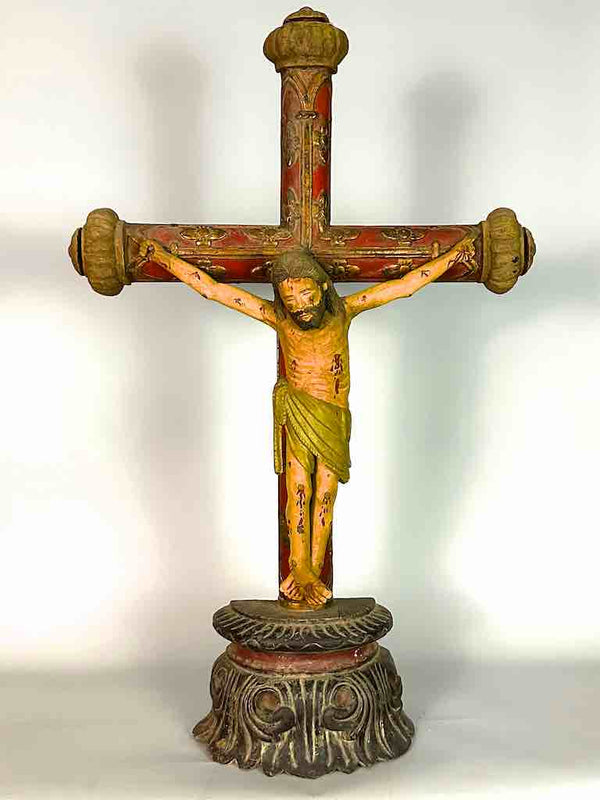 A very Large Antique French-Vietnamese Catholic Crucifix