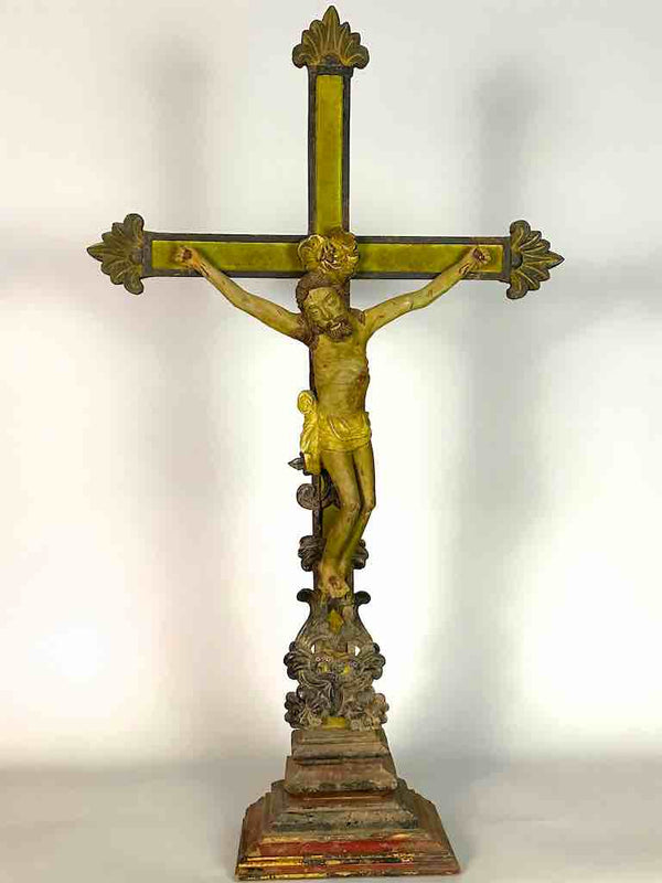A very Large Antique French-Vietnamese Catholic Crucifix