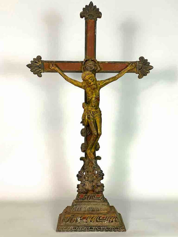 A very Large Antique French-Vietnamese Catholic Crucifix