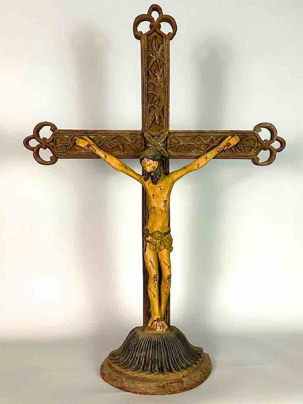 A very Large Antique French-Vietnamese Catholic Crucifix