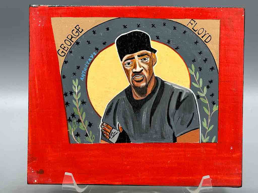 Original Small Black Lives Matter Theme Painting on Wood from Togo