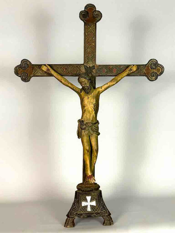 A very Large Antique French-Vietnamese Catholic Crucifix